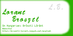 lorant brosztl business card