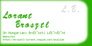 lorant brosztl business card